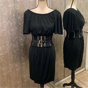 Dolce & Gabbana Elegant Black Belted Dress, US4